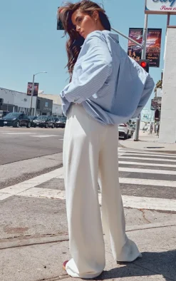 PrettyLittleThing Shirts*Striped Oversized Cotton Shirt