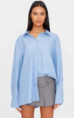 PrettyLittleThing Shirts*Striped Oversized Shirt