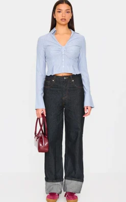 PrettyLittleThing Shirts*Striped Ruching Detail Shirt