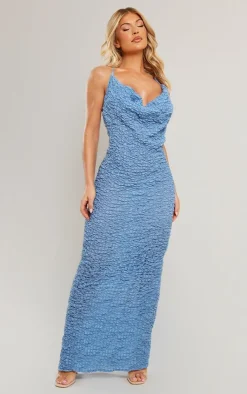 Textured Cowl Cut Out Back Maxi Dress-PrettyLittleThing Best