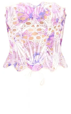 PrettyLittleThing Corsets*Textured Sheer Floral Lace Corset