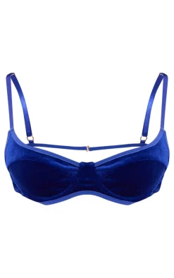 Blue Velvet Underwired Bralette