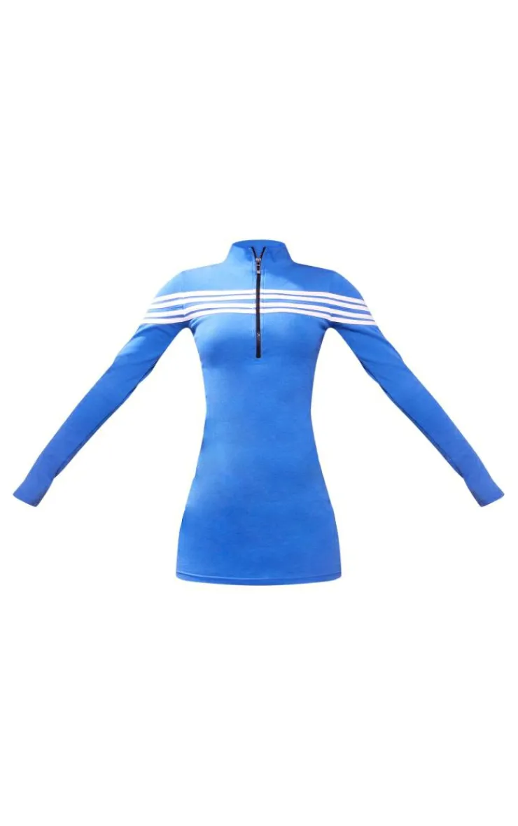Zip Up Contrast Stripe Bodycon Dress-PrettyLittleThing Best