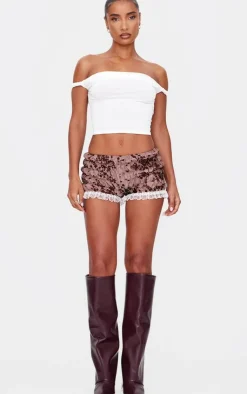 Devore Ruched Frill Hem Bloomers-PrettyLittleThing New
