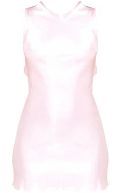 Satin Tie Back Shift Dress-PrettyLittleThing Hot