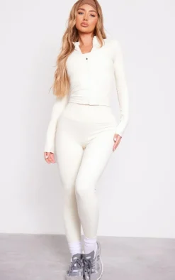 PrettyLittleThing Athletic Jackets*Bone Basic Sculpt Jacket