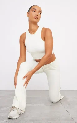 PrettyLittleThing Workout Tops*Bone Sculpt Cropped Gym Racer Top
