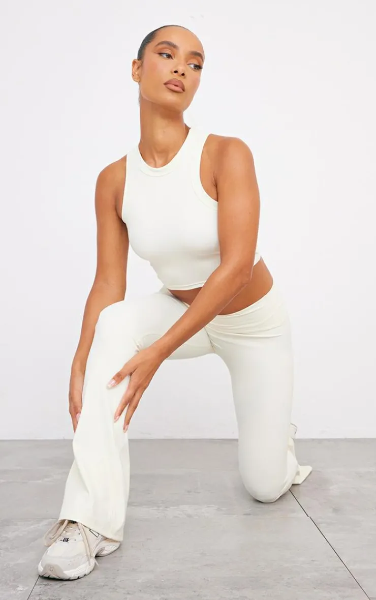 PrettyLittleThing Workout Tops*Bone Sculpt Cropped Gym Racer Top