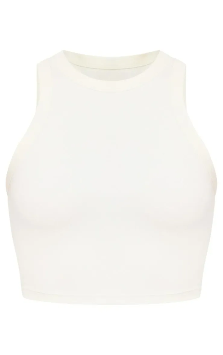 PrettyLittleThing Workout Tops*Bone Sculpt Cropped Gym Racer Top