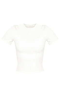 PrettyLittleThing Workout Tops*Bone Sculpt Longline Short Sleeve Gym Top