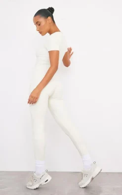 PrettyLittleThing Gym Wear*Bone Sculpt Short Sleeve Unitard