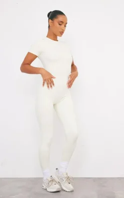 PrettyLittleThing Gym Wear*Bone Sculpt Short Sleeve Unitard
