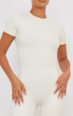 PrettyLittleThing Gym Wear*Bone Sculpt Short Sleeve Unitard