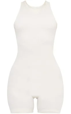 PrettyLittleThing Seamless Gym Wear*Bone Seamless Cut Out Back Unitard