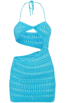 Front Twist Cut Out Crochet Dress-PrettyLittleThing Online