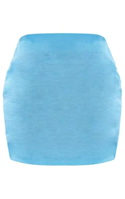 Best PrettyLittleThing Linen Look Mini Skirt Bright Blue