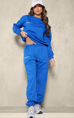 PrettyLittleThing Blue Sweatsuits*Est 2012 Oversize Sweatshirt