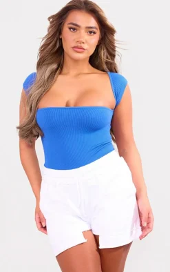 PrettyLittleThing Snatched*Snatched Rib Cut Out Short Sleeve Bodysuit