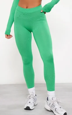 PrettyLittleThing Knitted Fitted Leggings Bright Green