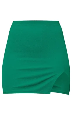 Bright Green Split Mini Skirt