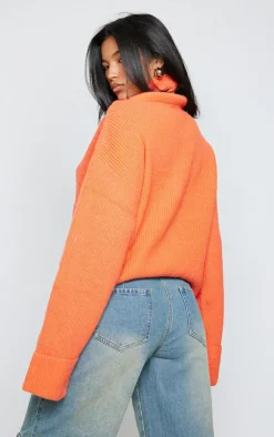 PrettyLittleThing Sweaters*Marl Chunky Knit Half Zip Sweater