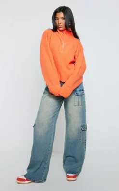 PrettyLittleThing Sweaters*Marl Chunky Knit Half Zip Sweater