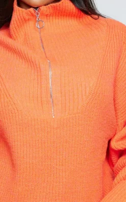 PrettyLittleThing Sweaters*Marl Chunky Knit Half Zip Sweater