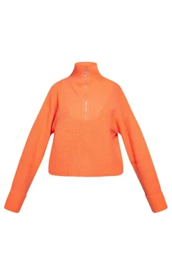 PrettyLittleThing Sweaters*Marl Chunky Knit Half Zip Sweater