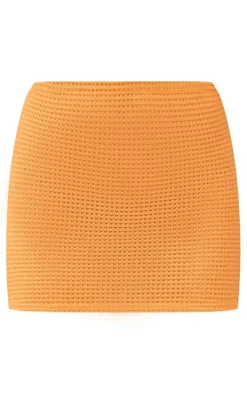 Sheer Waffle Textured Low Rise Mini Skirt-PrettyLittleThing Sale