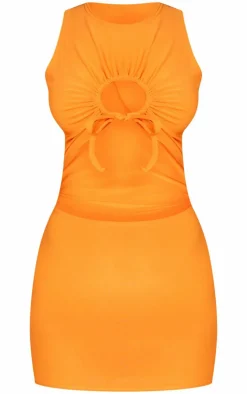 Slinky Cowl Neck Cut Out Bodycon Dress-PrettyLittleThing Hot