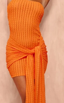 Texture Wrap Mini Dress-PrettyLittleThing Outlet