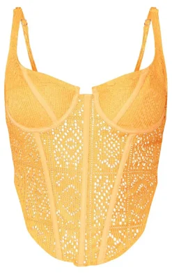 PrettyLittleThing Corsets*Textured Embroidered Bow Detail Corset
