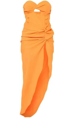 Twist Split Bandeau Maxi Dress-PrettyLittleThing Sale