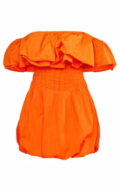 Woven Extreme Puff Bardot Shift Dress-PrettyLittleThing Clearance
