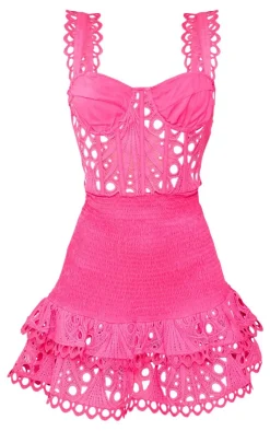 Crochet Tiered Shift Mini Dress-PrettyLittleThing