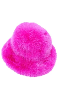 PrettyLittleThing Hats*Faux Fur Fluffy Bucket Hat