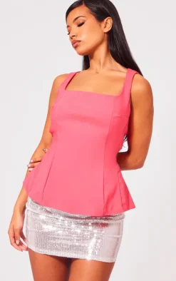 Woven Cut Out Bust Backless Long Top-PrettyLittleThing Sale