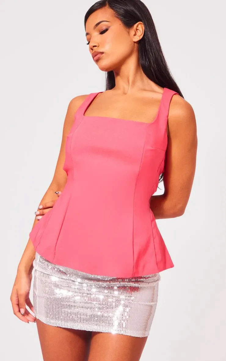 Woven Cut Out Bust Backless Long Top-PrettyLittleThing Sale
