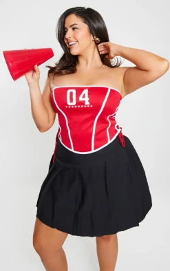 PrettyLittleThing Sleeveless Tops*04 Printed Lace Up Side Corset