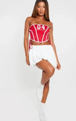 PrettyLittleThing Sleeveless Tops*04 Printed Lace Up Side Corset