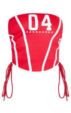 PrettyLittleThing Sleeveless Tops*04 Printed Lace Up Side Corset