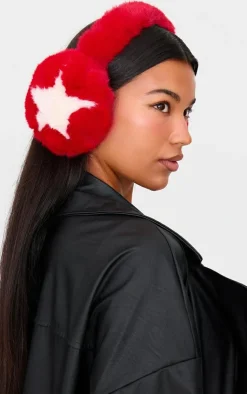 PrettyLittleThing Winter Accessories*Faux Fur Star Ear Muffs