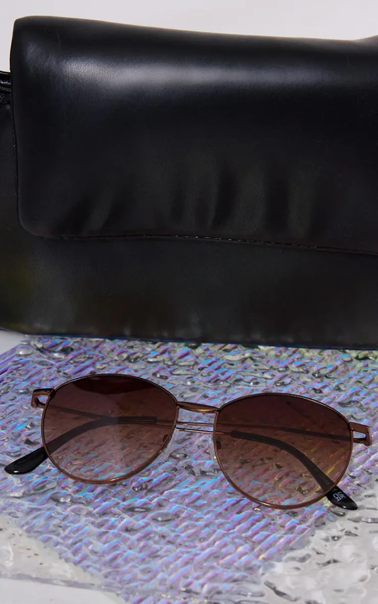 PrettyLittleThing Sunglasses*Metal Frame Ombre Lens Round Sunglasses