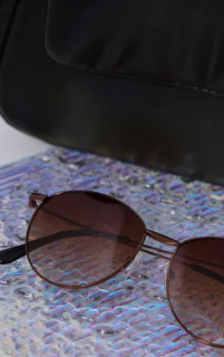 PrettyLittleThing Sunglasses*Metal Frame Ombre Lens Round Sunglasses
