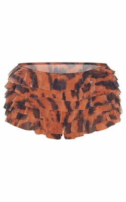 Animal Printed Mesh Frilly Low Rise Bloomer Shorts-PrettyLittleThing Sale