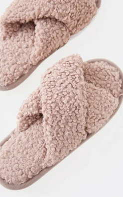 Brown Borg Cross Over Slippers