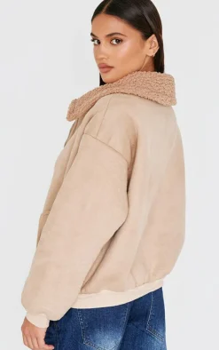 PrettyLittleThing Bomber Jackets*Borg Faux Suede Bomber Jacket