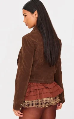 PrettyLittleThing Winter Coats & Jackets*Brushed Faux Suede Seam Detail Jacket