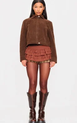 PrettyLittleThing Winter Coats & Jackets*Brushed Faux Suede Seam Detail Jacket