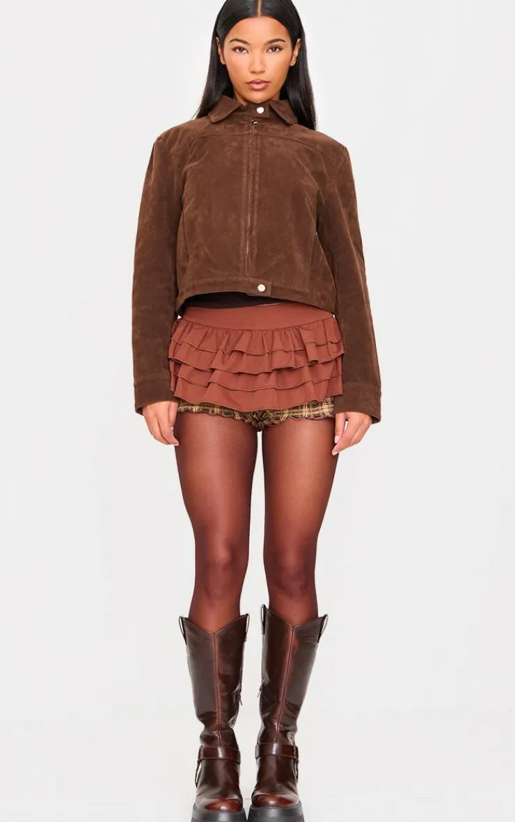 PrettyLittleThing Winter Coats & Jackets*Brushed Faux Suede Seam Detail Jacket